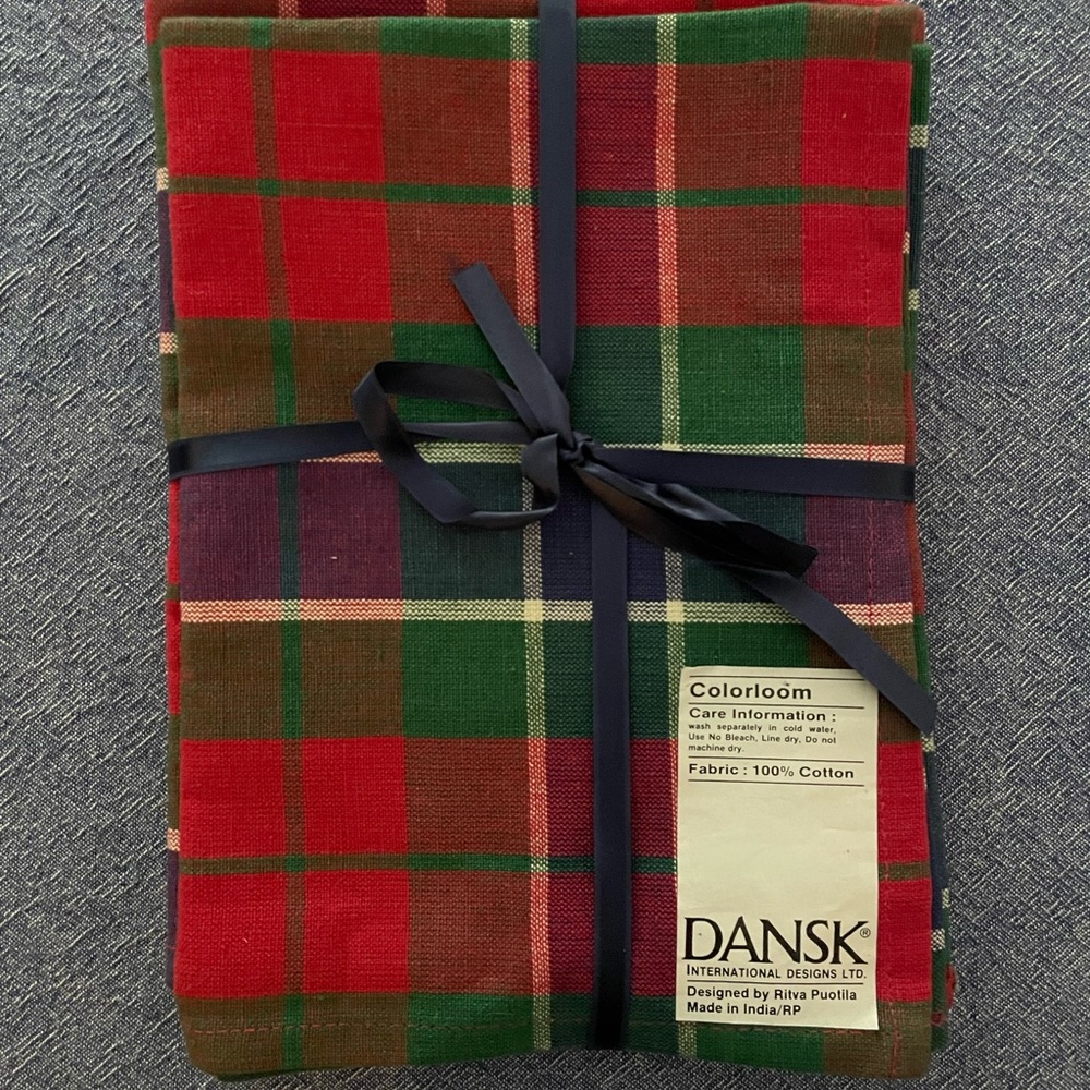 Dansk Multicolor Plaid Cotton Dish Towel Set